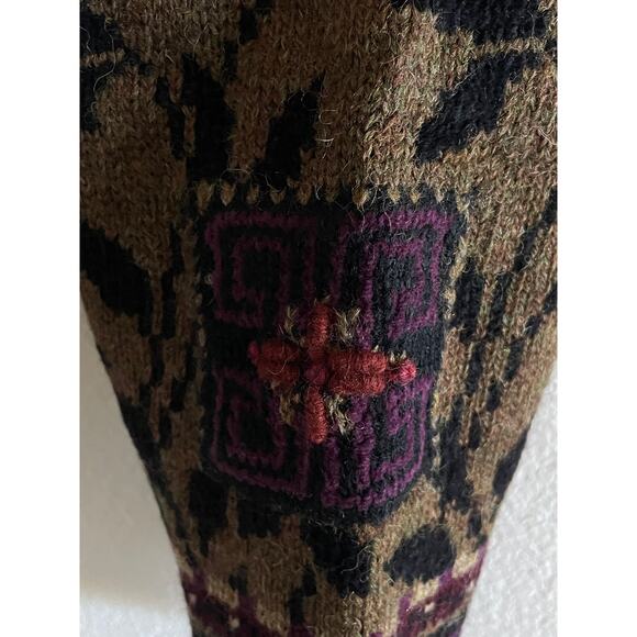 Vintage J. McLaughlin Wool Tapestry Cardigan Jacket Boho Fall Sweater Coat - Picture 6 of 10